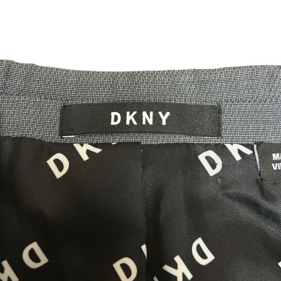 DKNY Gray Long Sleeve Skinny Fit Blazer Jacket Size 16R Wool Blend 2 Buttons - Picture 10 of 13